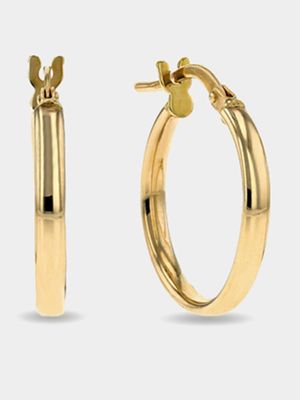 Yellow Gold, Classic Rounded Hoops