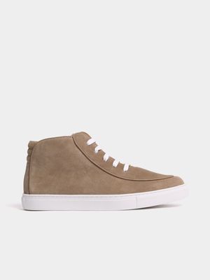 Fabiani Men's Sand Nubuck Apron Piping High Top Sneaker