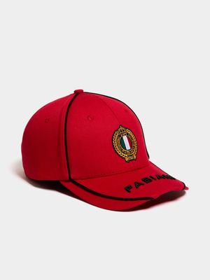 Fabiani Men's Red Piping Crest Cap