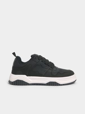 Jet Older Boys Black Court Sneakers