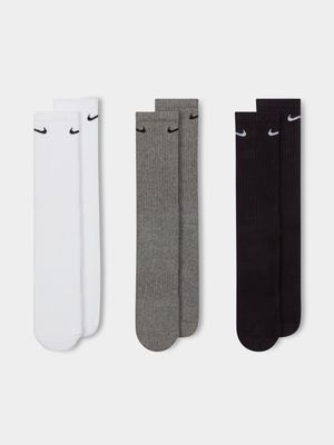 Nike Everyday Cushioned 3 Pack Assorted Crew Socks