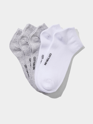 Women's Cotton On Grey 5Pk Ankle Socks