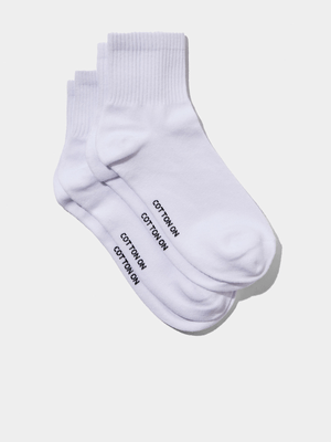 Women's Cotton On White The Perfect Pair Quarter Crew Socks