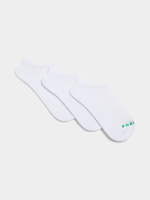 Fabiani Men's 3 Pack White Nylon Mesh Invisible Socks