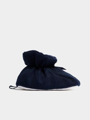 Jet Baby's Navy Waffle Bootikin Slipper