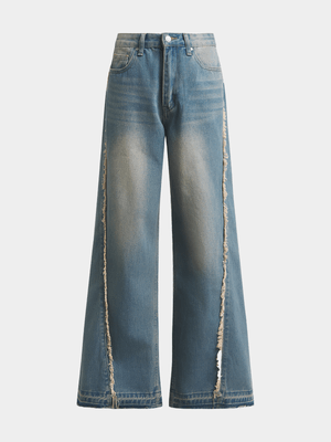 Jet Teen Girls Blue Wide Leg Jeans