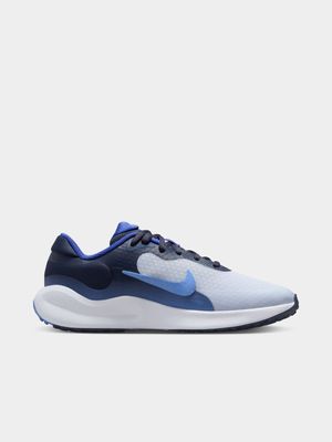 Junior Grade-School Nike Revolution 7 Grey/Blue/Navy Running Shoes