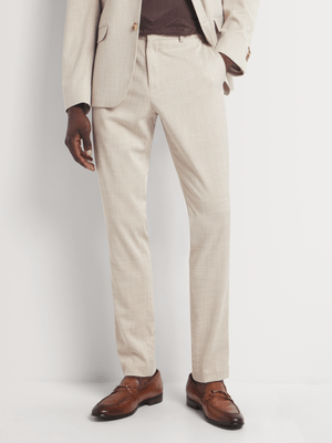 Men's Markham Skinny Textured Crosshatch Stone Trouser