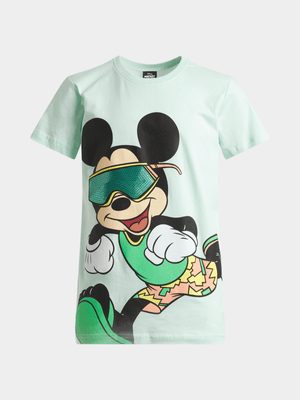 Jet Older Boys Mint Mickey Mouse T-Shirt