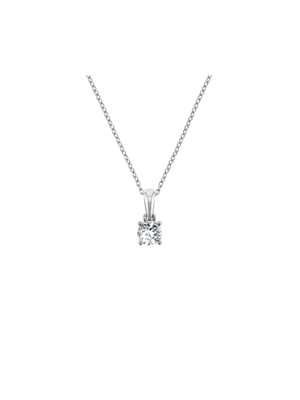 Sterling Silver Diamond & Created White Sapphire Birthstone Pendant