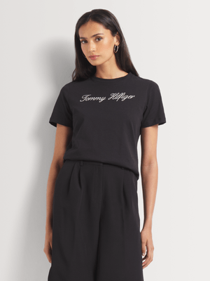 Women's Tommy Hilfiger Black Nos Script Regular T-Shirt