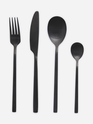 Jet Home Black 16 Piece Cutlery Set