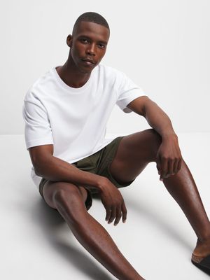 Men's White Textured T-Shirt