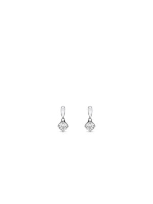 Sterling Silver Cubic Zirconia Solitaire Drop Earrings