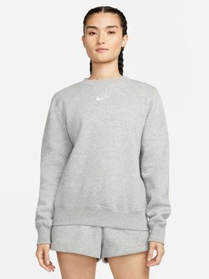 Womens Nike Sportswear Phoenix Fleece Grey Sweat Top