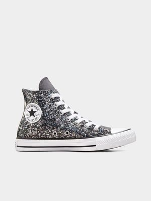 Converse Junior CTAS Lift Glitter Grey Sneaker