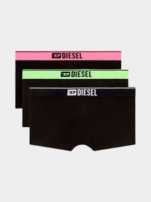 Men's Diesel Black Umbx-Damien Three Pack Boxer-Shorts