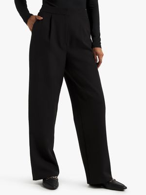 Women's Black Wide Leg Suit Pants