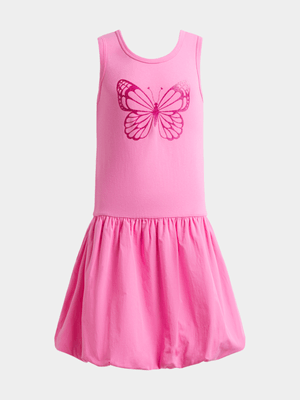 Jet Older Girls Pink Butterfly Bubble Dress