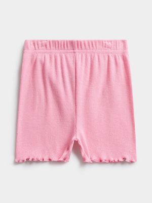 Jet Toddler Girls Candy Pink Rib Cycle Shorts