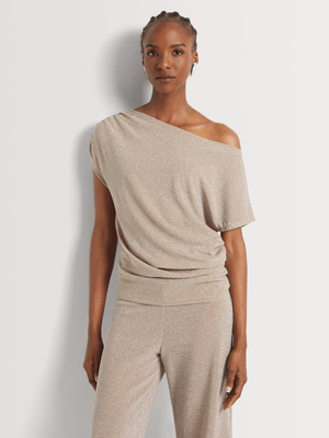 Lurex Knit Asymmetrical Top