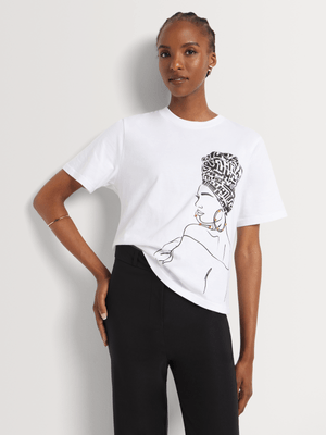 Embroidered Detail Graphic T-Shirt