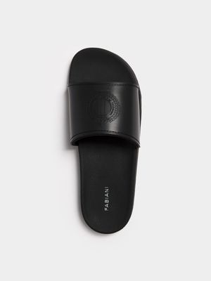 Fabiani Men's Black Crest Pool Slides