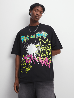 Men's Black Rick & Morty Graphic Top