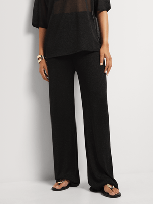 Relaxed Wide-leg Lurex Pants