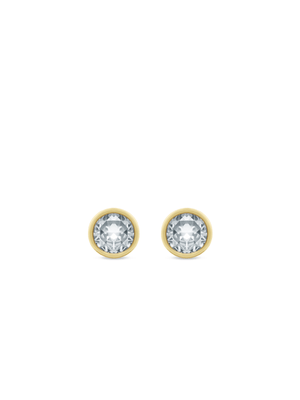 Yellow Gold Tube Stud Earrings