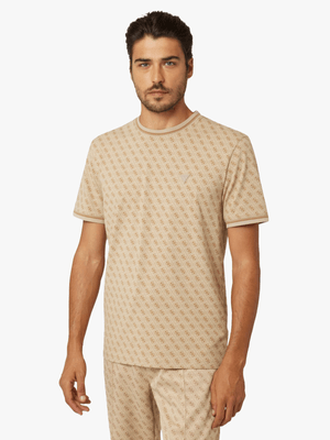 Men's Guess Beige Marshall T-Shirt