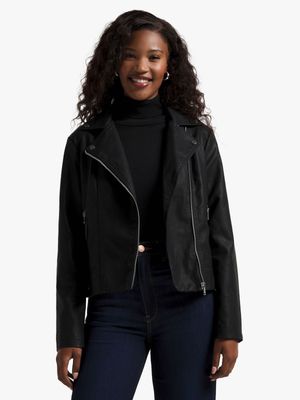 Women's Black Biker Jacket