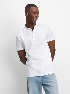 Jet Men's White Mandarin Gold Shirt