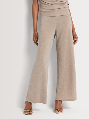 Shimmer Knit Elasticated Waist Wide Leg Pants