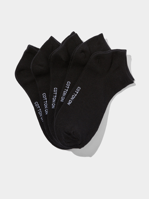 Women's Cotton On Black 5Pk Ankle Socks