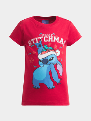 Jet Younger Girls Red Stitch Christmas T-Shirt