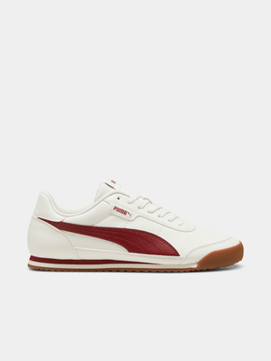 Mens Puma Turino II Beige/Burgandy Sneakers