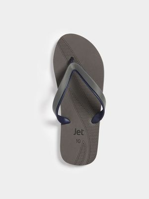 Jet Men's Grey/Black Flip Flops