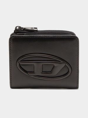 Men's Diesel Black Holi-D Card Holder Zip Wallet