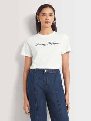 Women's Tommy Hilfiger White Nos Script T-Shirt