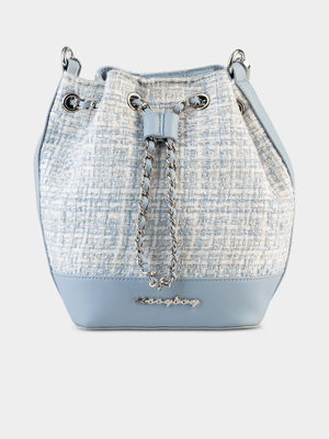 Women's Sissy Boy Blue  Boucle Drawstring Bucket Bag