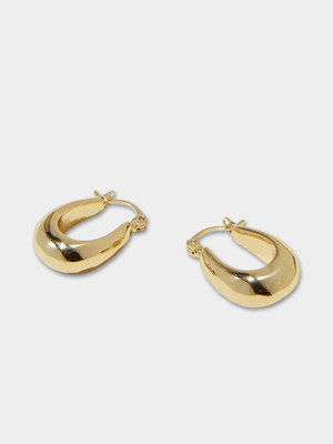 Women's Cotton On Gold Mid Hoop Earring