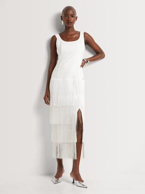 Luella Scoop Neck Bodycon Fringe Dress