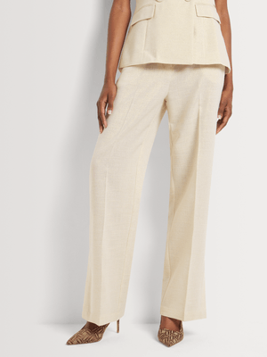 Luella Shimmer Linen-blend Straight Leg Pants