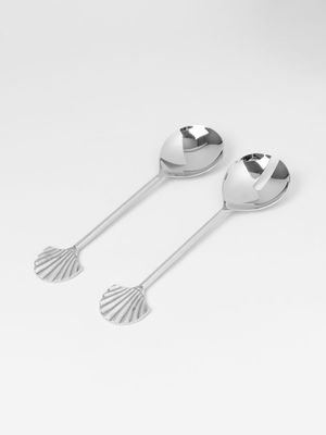 AH Silver Shell Salad Server Set of 2