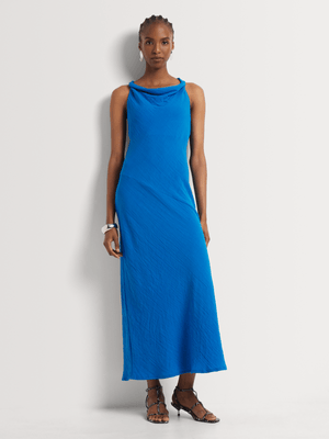 Textured Draped Column Dress