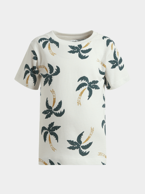 Jet Younger Boys Cream Palm Trees T-Shirt