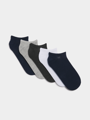 SF U APX Trainer Liner   5PK - Multi Navy Socks