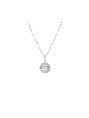 Chete Sterling Silver & Cubic Zirconia Halo Pendant