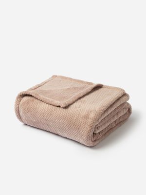 Recycled Waffle Mink Throw Sand 130x180